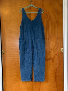 Denim Utility Jumpsuit - Blue size L